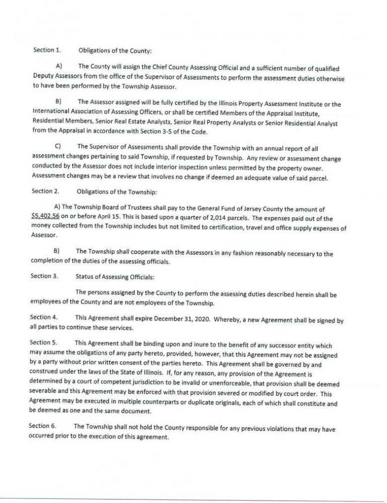 Piasa Township Intergovernmental Agreement Pg. 2